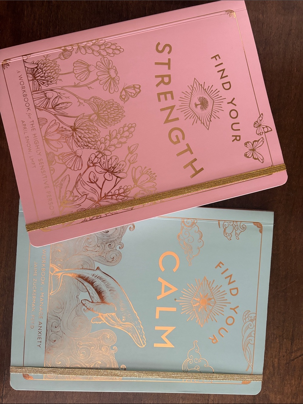 Find Your Strength & Calm Journals - Pink and Light Blue Set